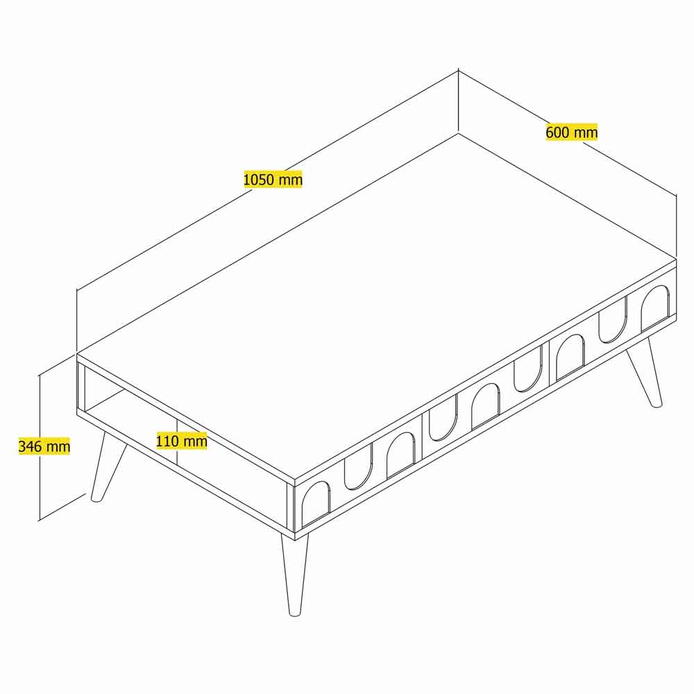 Lyon Wooden Coffee Table in Cream and Walnut
