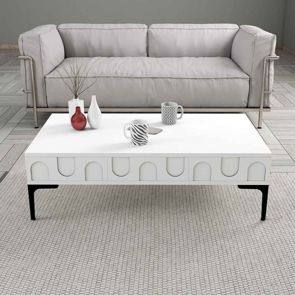 Lyon Wooden Coffee Table in White and Black