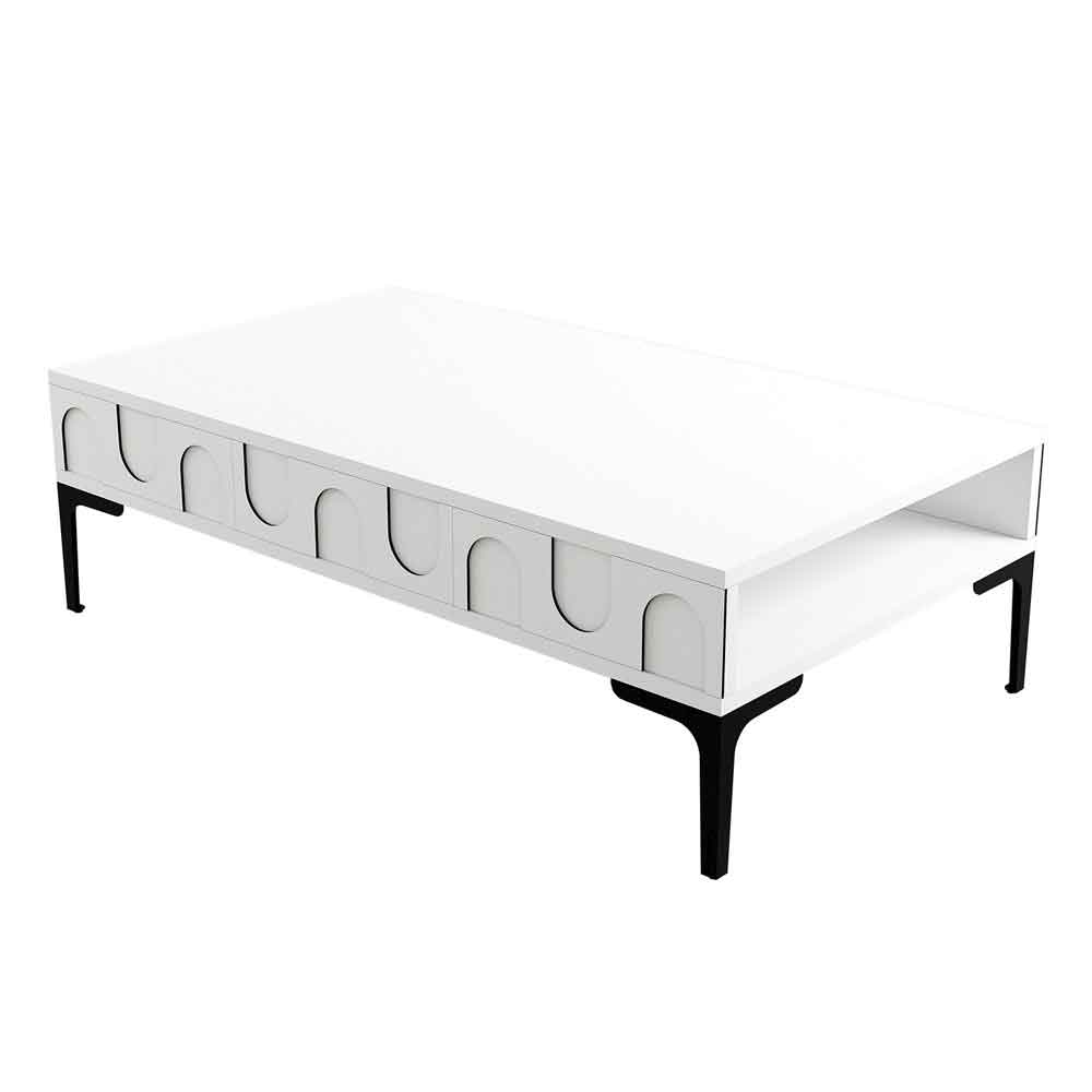 Lyon Wooden Coffee Table in White and Black