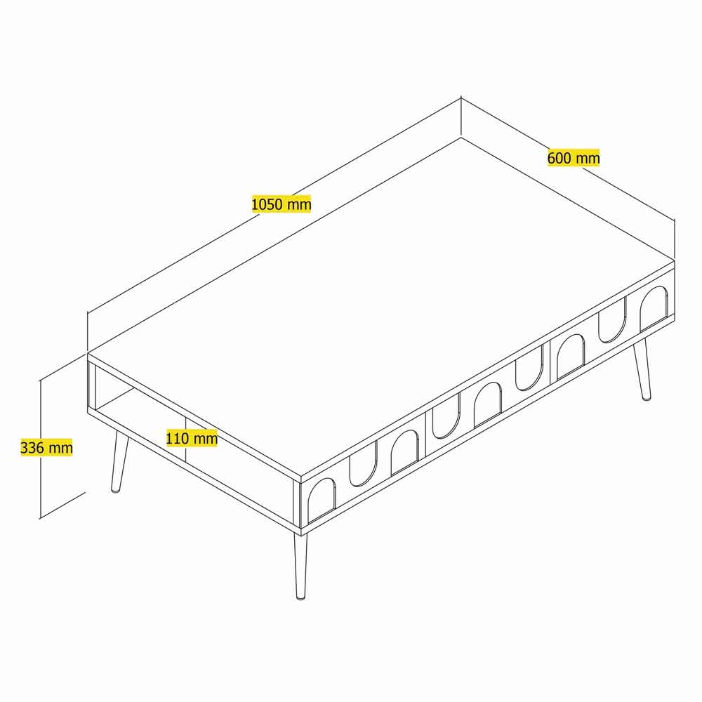 Lyon Wooden Coffee Table in White and Gold