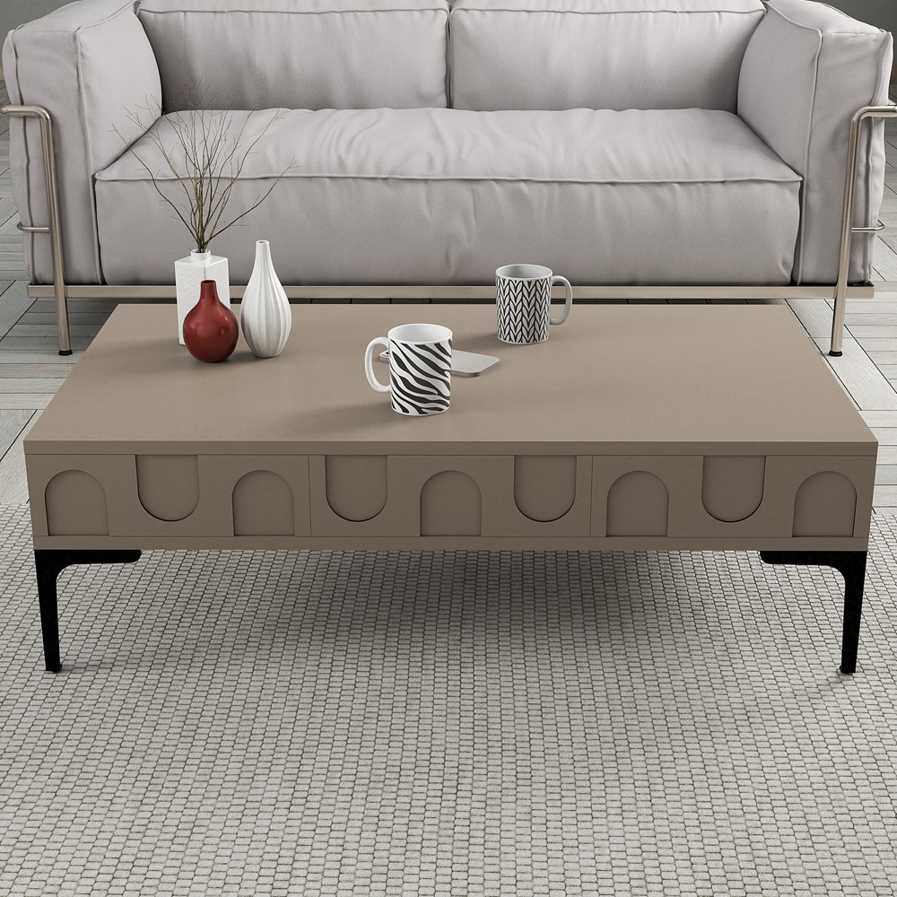 Lyon Wooden Entertainment Unit with Coffee Table Set in Atlas and Black