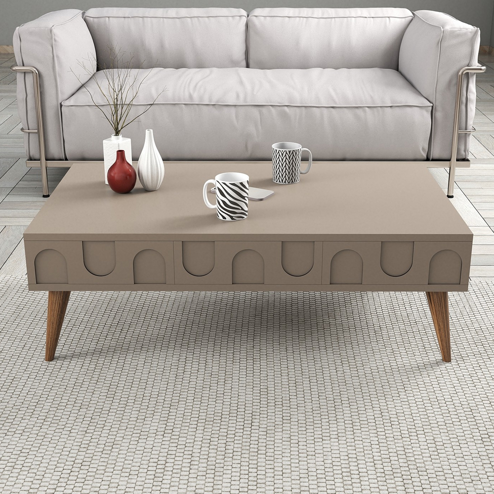 Lyon Wooden Entertainment Unit with Coffee Table Set in Atlas and Walnut
