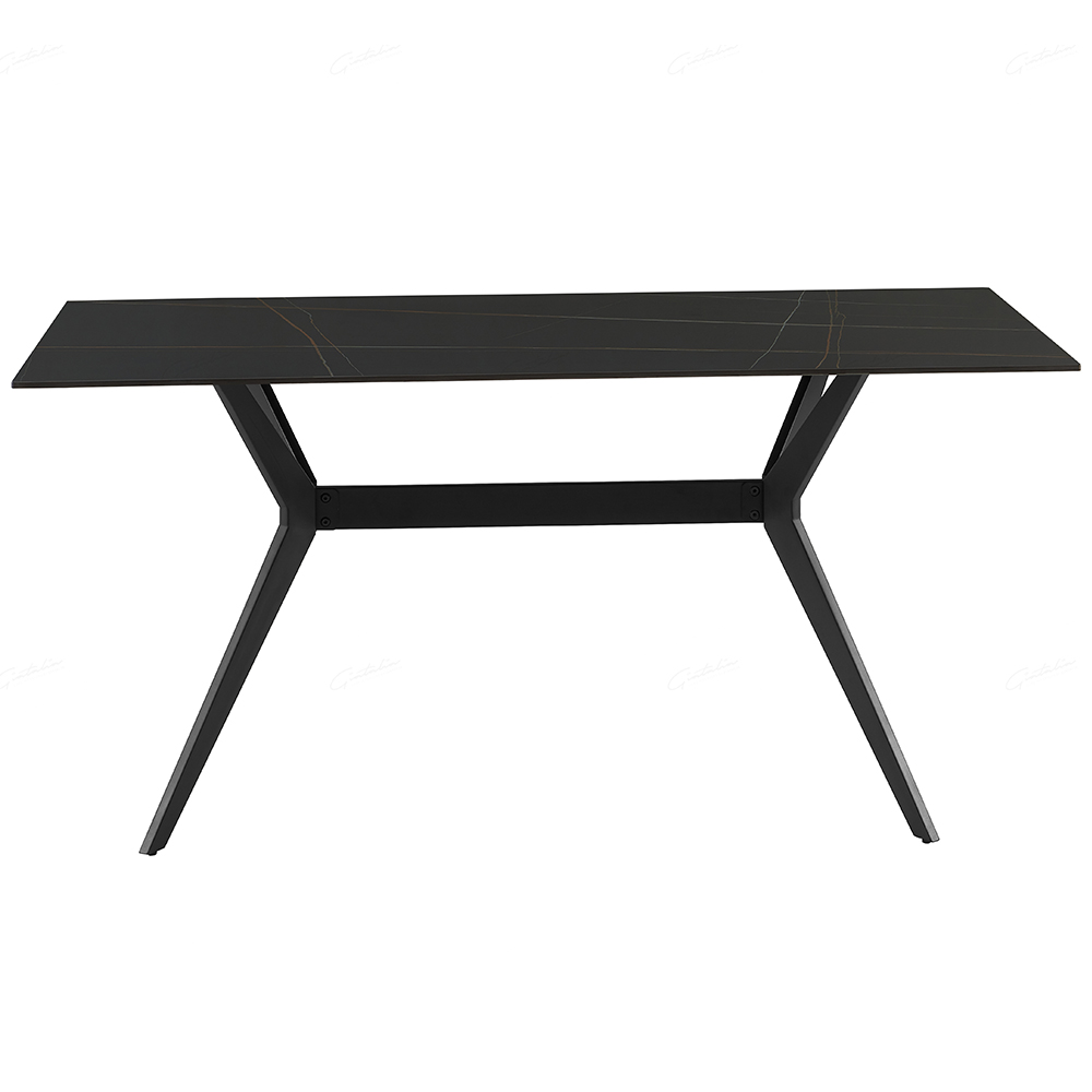 Lyons Sintered Stone Rectangular Dining Table In Black