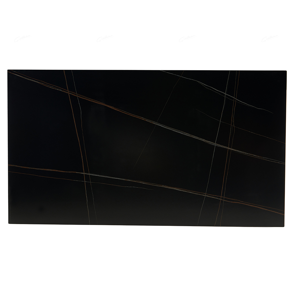 Lyons Sintered Stone Rectangular Dining Table In Black