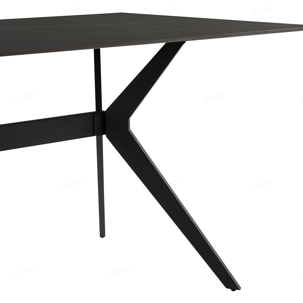 Lyons Sintered Stone Rectangular Dining Table In Black
