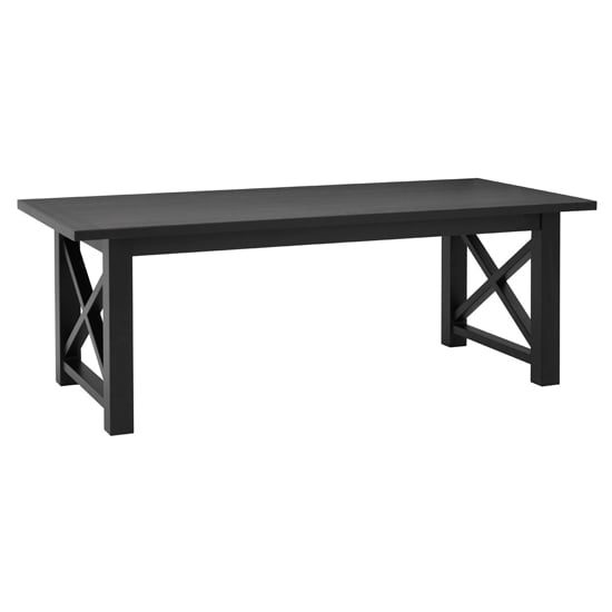 Photo of Lyox rectangular wooden dining table in black