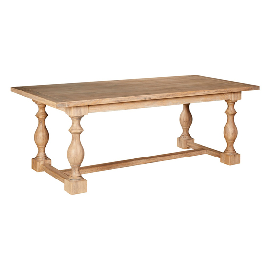 Lyox Rectangular Wooden Dining Table In Burnt Whitewash Oak Furniture