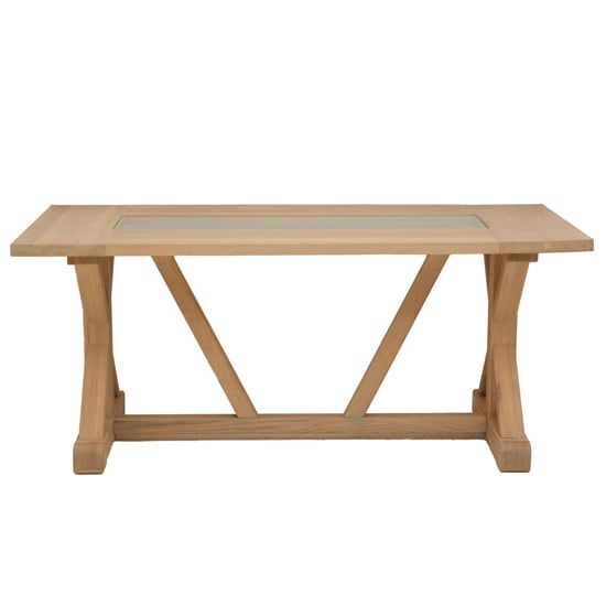 Photo of Lyox rectangular wooden dining table in oak