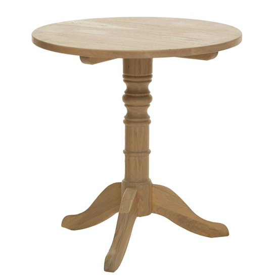 Lyox Round Wooden Side Table In Oak thumbnail