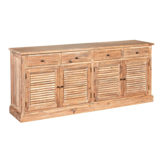 Product photograph of Lyox Wooden 4 Doors 4 Drawers Sideboard In Burnt Whitewash Oak from Furniture in Fashion