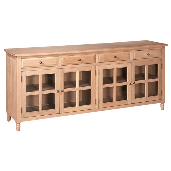 Product photograph of Lyox Wooden 4 Doors 4 Drawers Sideboard In Natural from Furniture in Fashion