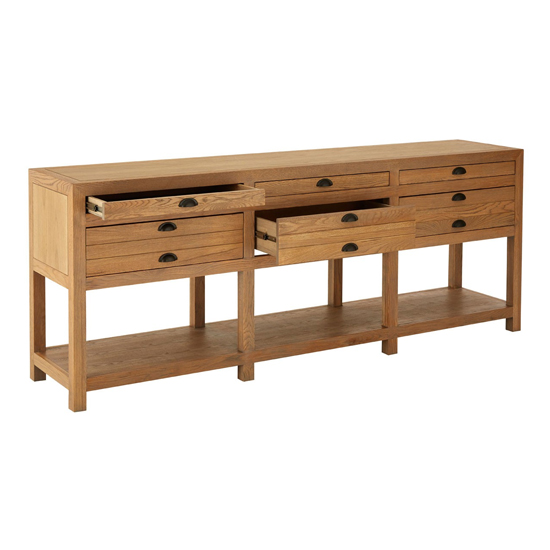Lyox Wooden 6 Drawers Sideboard In Natural_3