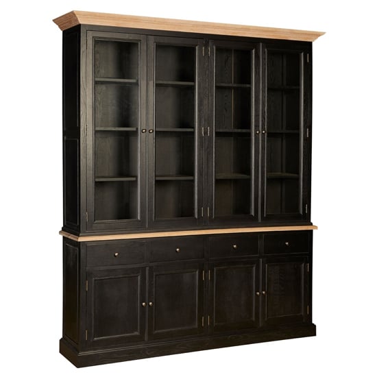 Photo of Lyox wooden 8 doors 4 drawers display cabinet in black