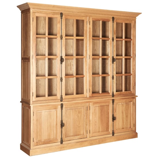 Product photograph of Lyox Wooden Display Cabinet With 6 Upper Shelves In Natural from Furniture in Fashion