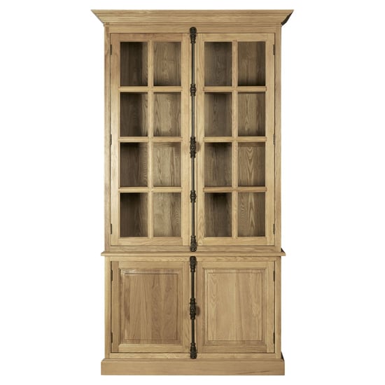Product photograph of Lyox Wooden Display Cabinet In Oak With 4 Doors from Furniture in Fashion