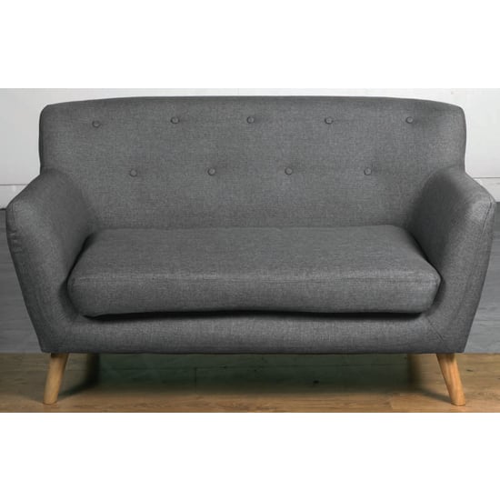 Product photograph of Lyrae Fabric 2 Seater Sofa In Dark Grey from Furniture in Fashion