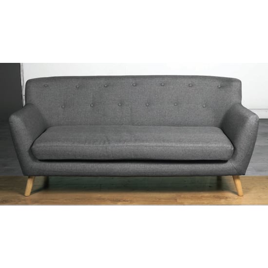 Photo of Lyrae fabric 3 seater sofa in dark grey