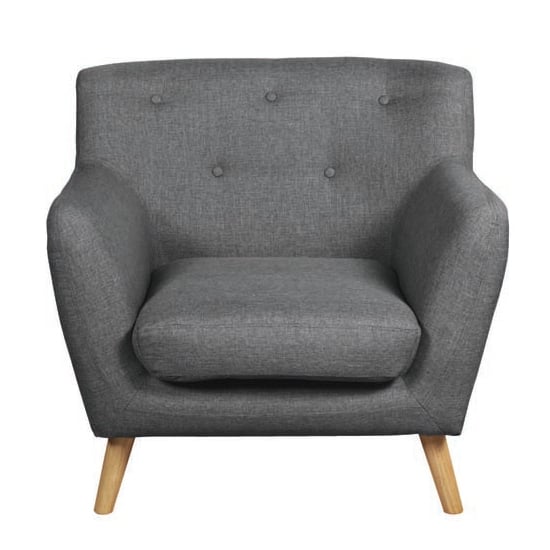 Lyrae Fabric Lounge Chaise Armchair In Dark Grey
