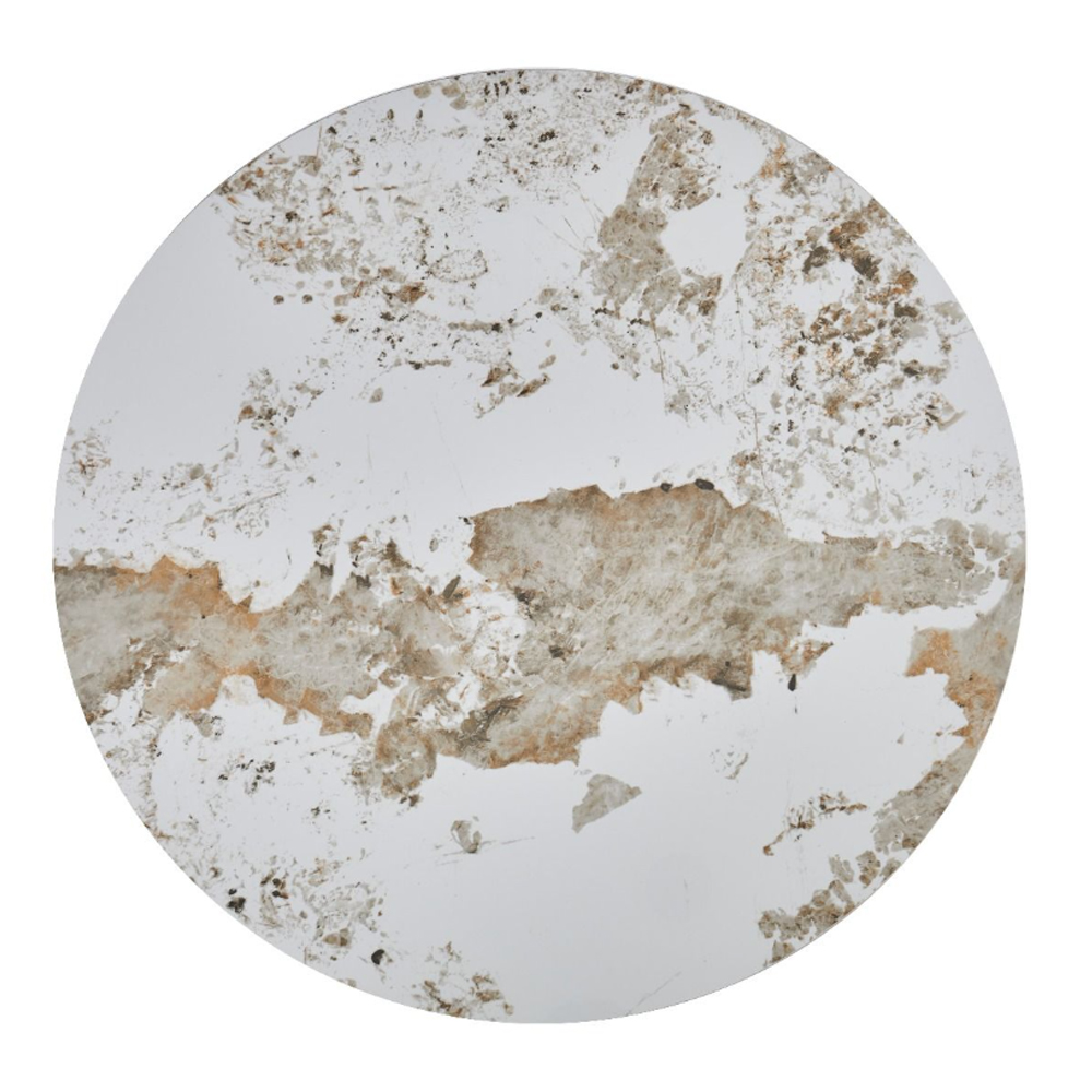 Lysen Pandora Marble Effect Sintered Stone Top Coffee Table Set with Matt Grey Base