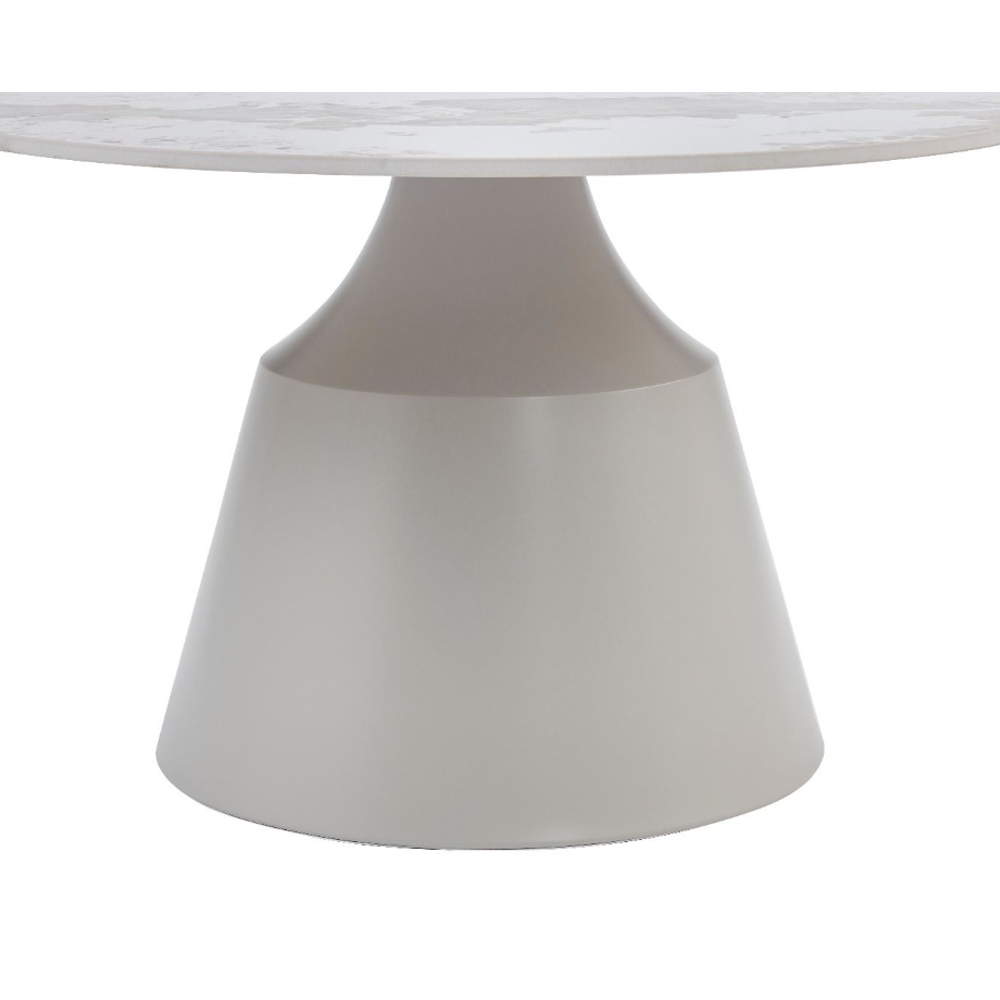 Lysen Pandora Marble Effect Sintered Stone Top Coffee Table Set with Matt Grey Base