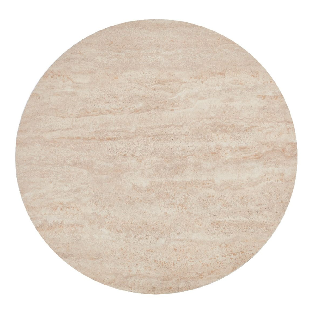 Lysen Travertine Marble Effect Sintered Stone Top Coffee Table Set with Matt Taupe Base