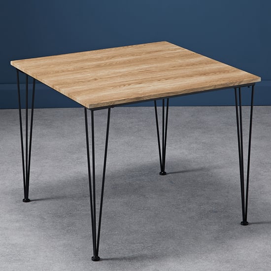 Lyza Square Wooden Dining Table In Oak Effect