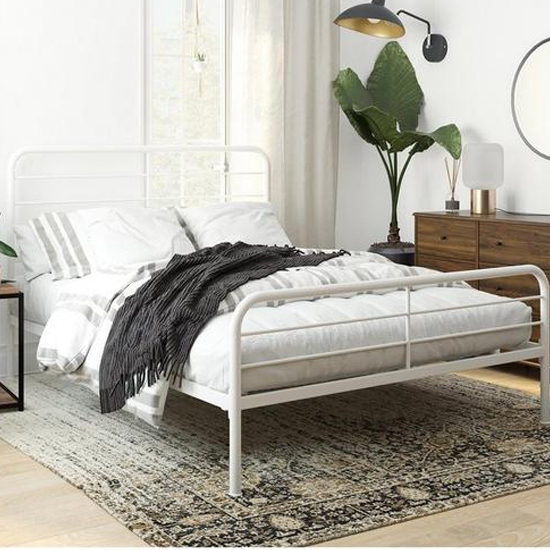 Read more about Mableton metal king size bed in white