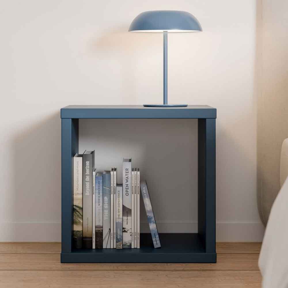 Mabon Square Wooden Shelving Unit in Blue