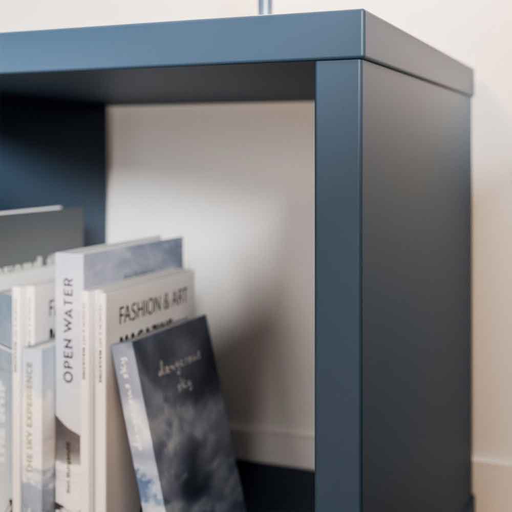 Mabon Square Wooden Shelving Unit in Blue