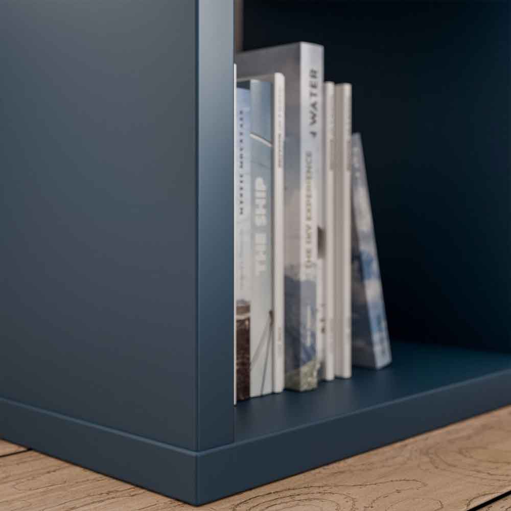 Mabon Square Wooden Shelving Unit in Blue