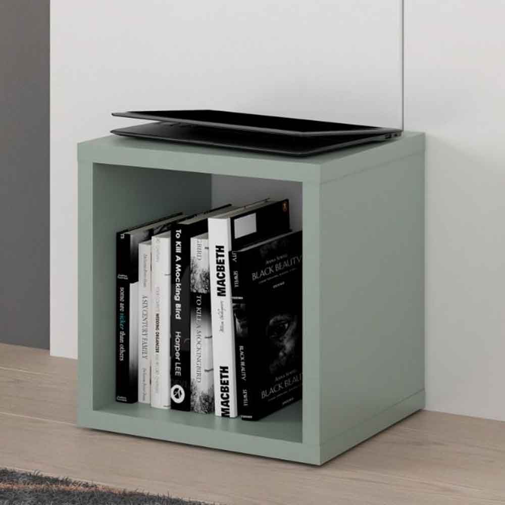 Mabon Square Wooden Shelving Unit in Sage Green