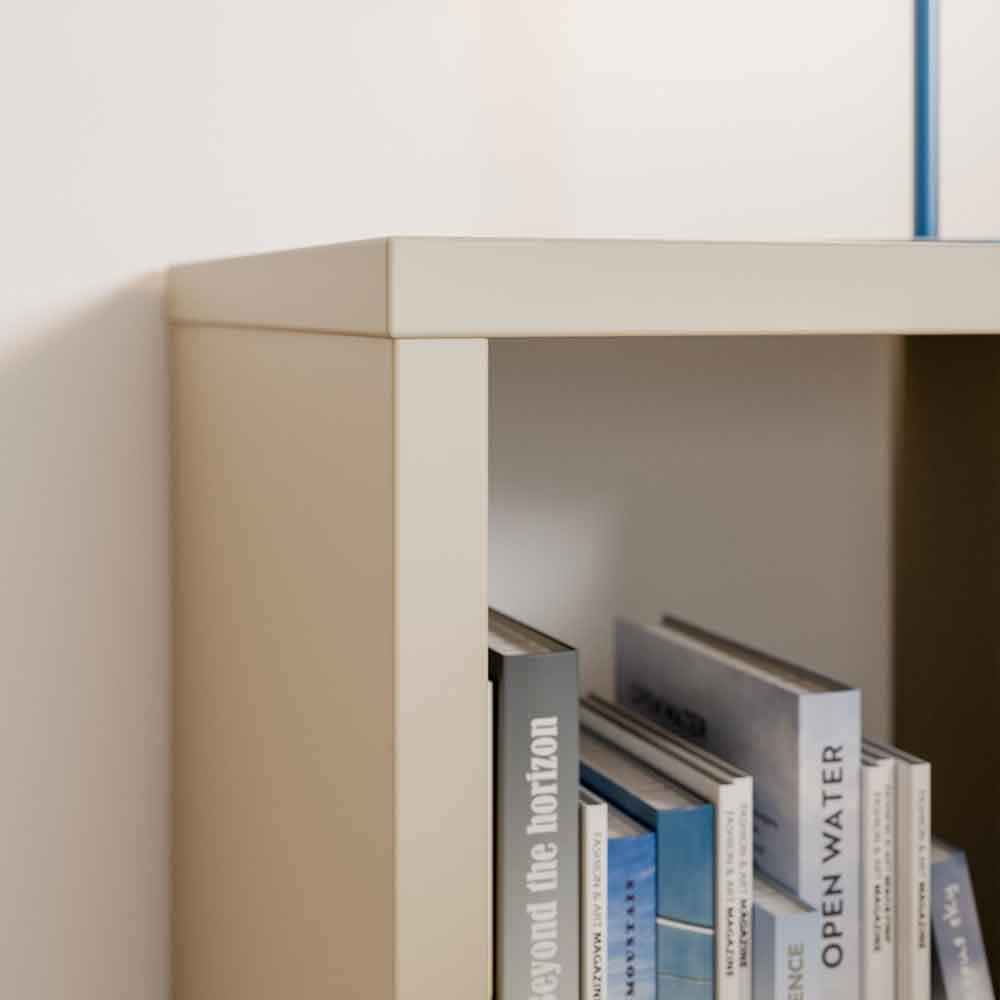 Mabon Square Wooden Shelving Unit in Taupe