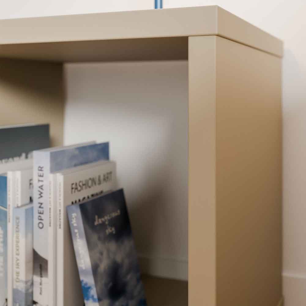 Mabon Square Wooden Shelving Unit in Taupe