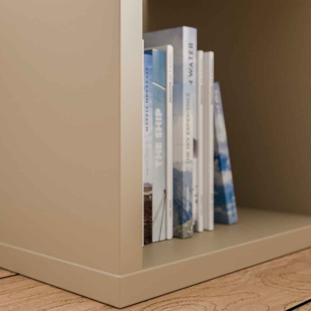 Mabon Square Wooden Shelving Unit in Taupe