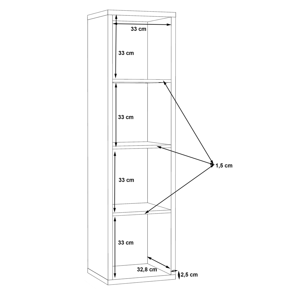 Mabon Tall Wooden Bookcase With 4 Open Storage In Artisan Oak