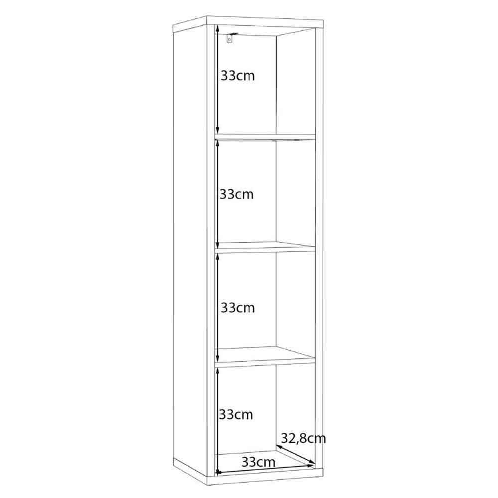 Mabon Tall Wooden Bookcase with 4 Open Storage in Blue