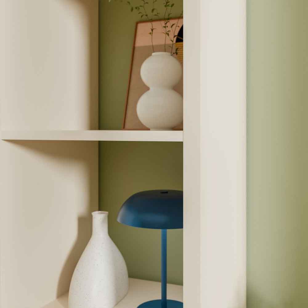 Mabon Tall Wooden Bookcase with 4 Open Storage in Sand