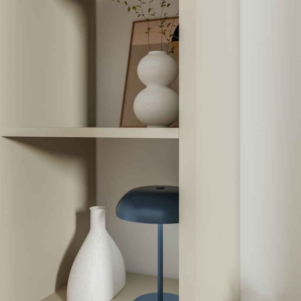 Mabon Tall Wooden Bookcase with 4 Open Storage in Taupe