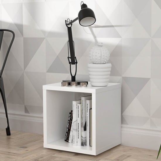Product photograph of Mabon Wooden Bookshelf In Matt White from Furniture in Fashion