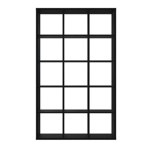 Mabon Wooden Bookcase With 15 Open Cubes In Matt Black
