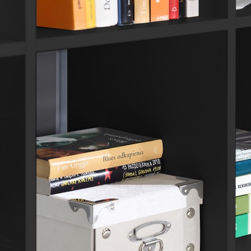 Mabon Wooden Bookcase With 15 Open Cubes In Matt Black
