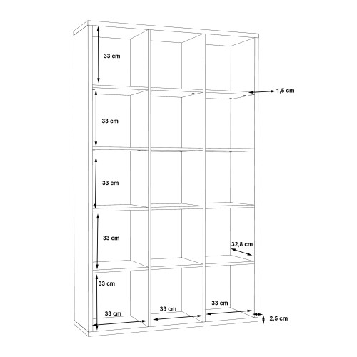 Mabon Wooden Bookcase With 15 Open Cubes In Matt Black