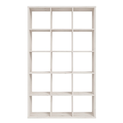 Mabon Wooden Bookcase With 15 Open Cubes In Sand Oak