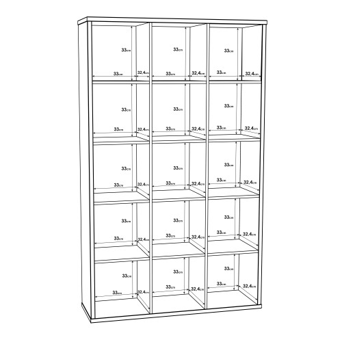 Mabon Wooden Bookcase With 15 Open Cubes In Sand Oak