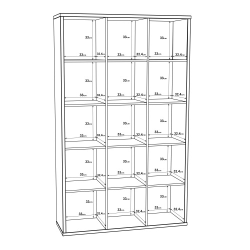 Mabon Wooden Bookcase With 15 Open Cubes In Sonoma Oak