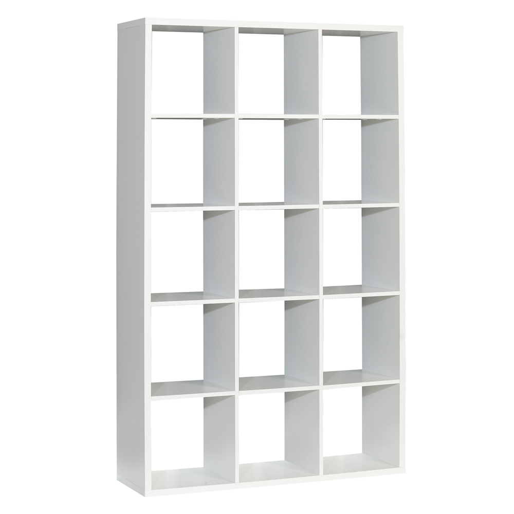 Mabon Wooden Shelving Unit With 15 Open Storage In Matt White
