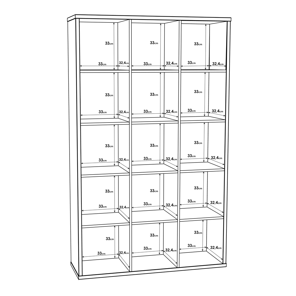 Mabon Wooden Shelving Unit With 15 Open Storage In Matt White