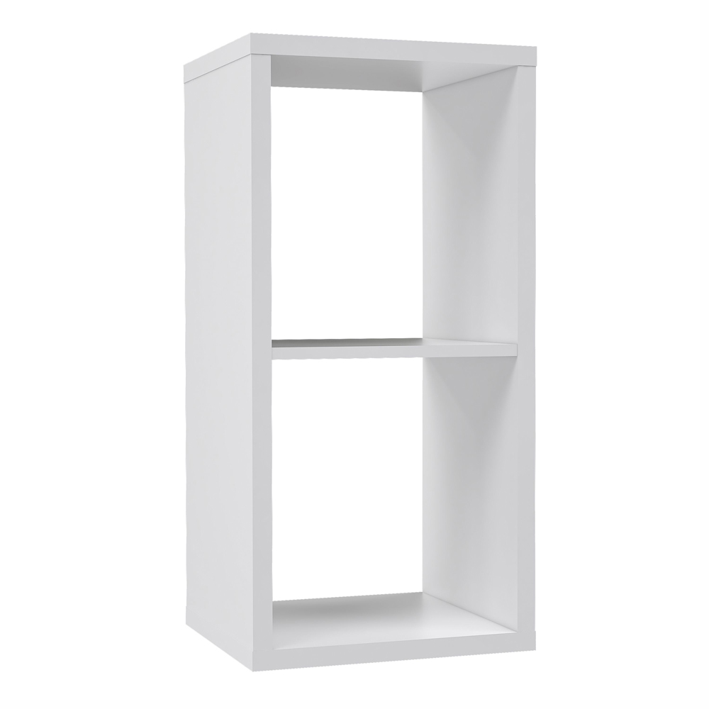 Mabon Wooden Shelving Unit With 2 Open Storage In Matt White