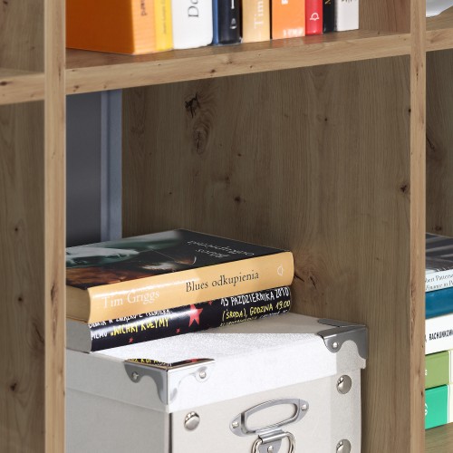Mabon Wooden Bookcase With 3 Shelves In Artisan Oak