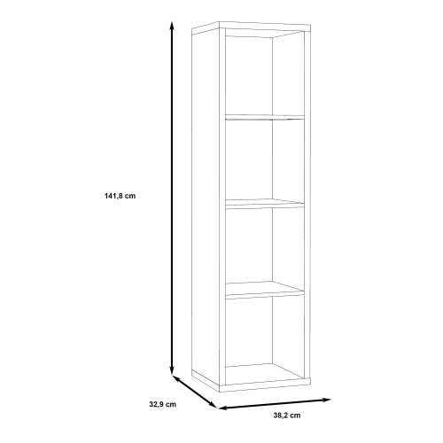 Mabon Wooden Bookcase With 3 Shelves In Artisan Oak